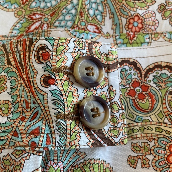 CAbi casual paisley comfort summer cruise wear vacation cotton blend skirt size8 - Picture 9 of 13